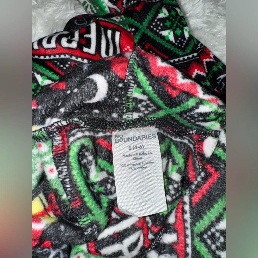 No Boundaries Drawstring Hooded Fleece Merry Christmas Santa Sz S 4-6 NWT - Image 7