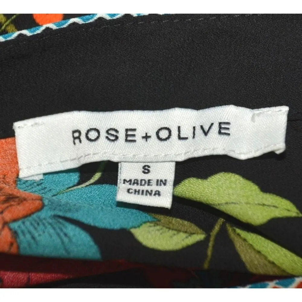 Boho Rose + Olive Ladies S Floral Oversized Blouse Top Colorful Dolman Sleeve - Image 8