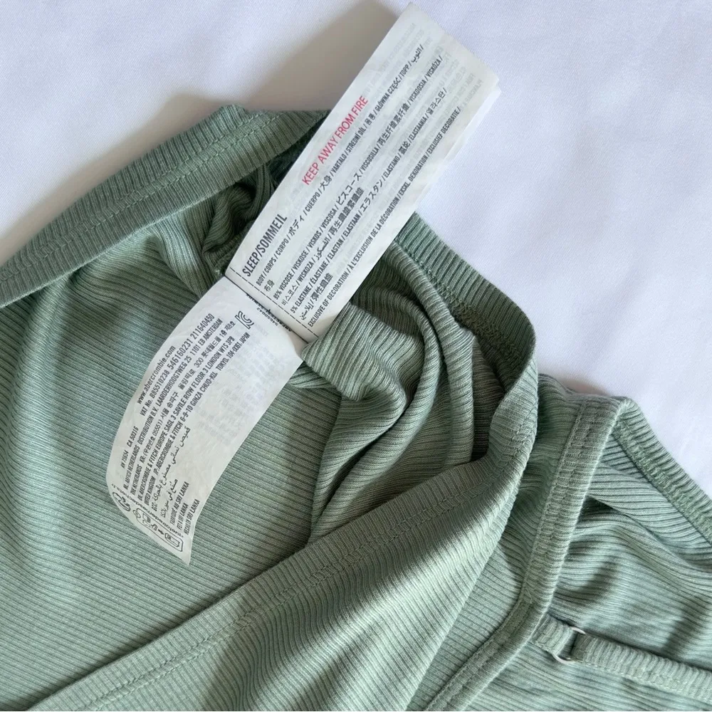 Gilly Hicks Ribbed Lace Cropped Cami - Light Sage - M - Image 6