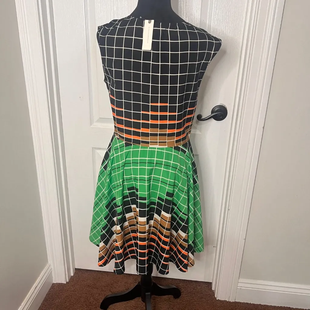 Anthropologie Eva Franco Grid Print‎ Multi-colored Dress Size Large NWT - Image 12