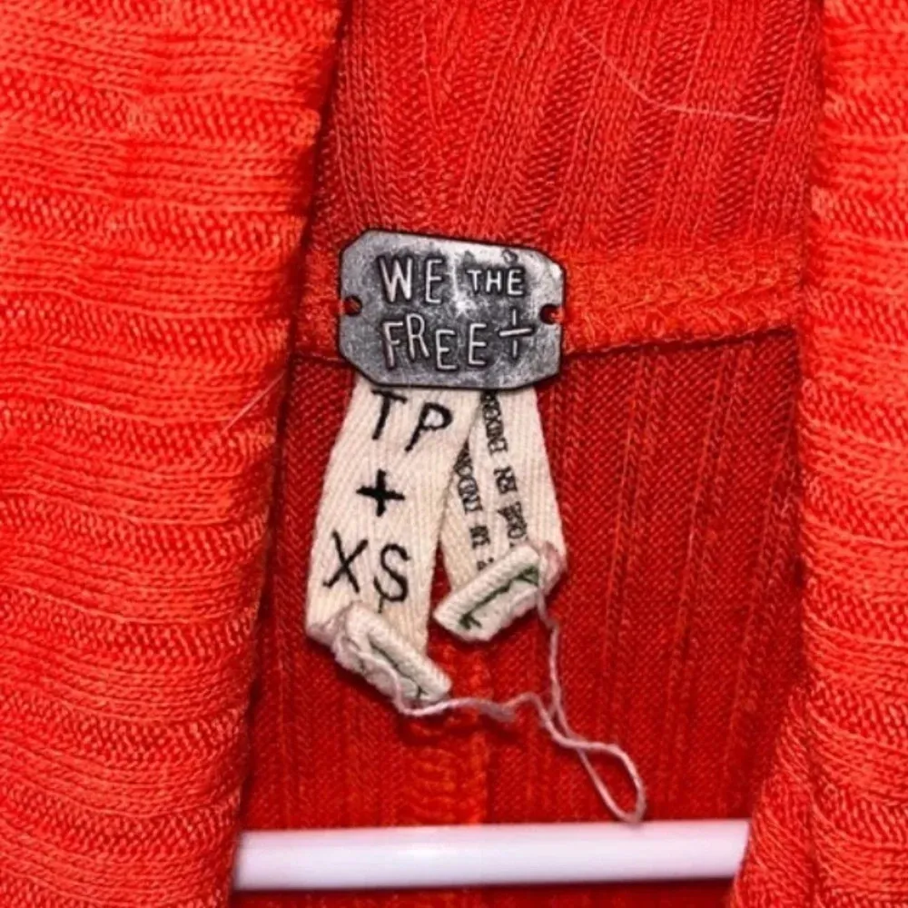 We The Free Topanga Knit Turtle Neck Tank Top Orange XS - Image 2