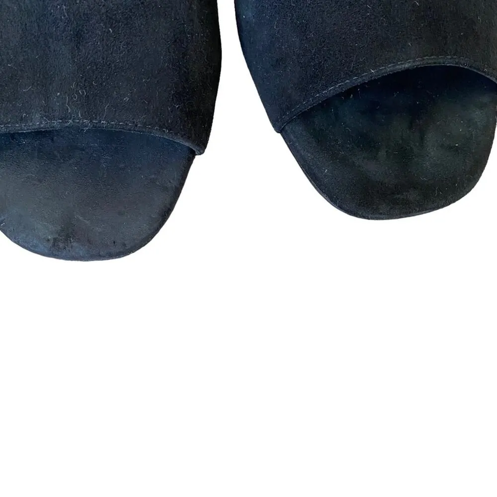 Vince Black Tanay Suede Leather Slide Mule Block Heel size 9 - Image 5