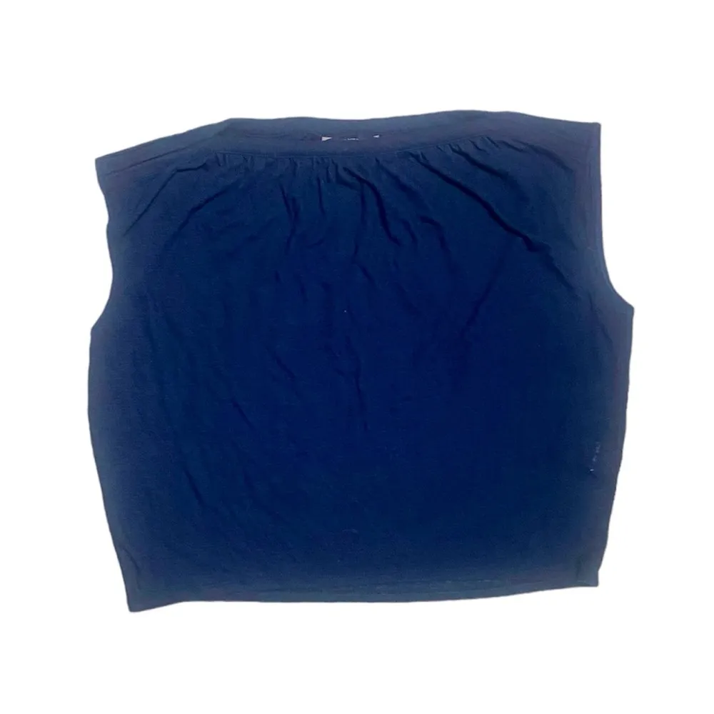 Banana Republic Crop Top Women Oversized T-shirt Navy Blue XS Sleeveless Tee - Image 4