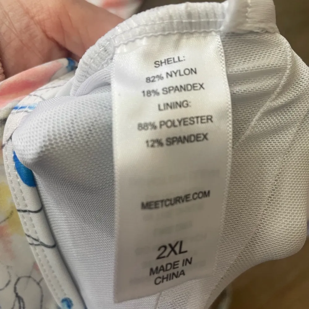 Meet Curve NEW Halter Style Blue Floral One Piece Swimsuit ~ NWT Size 2XL - Image 7