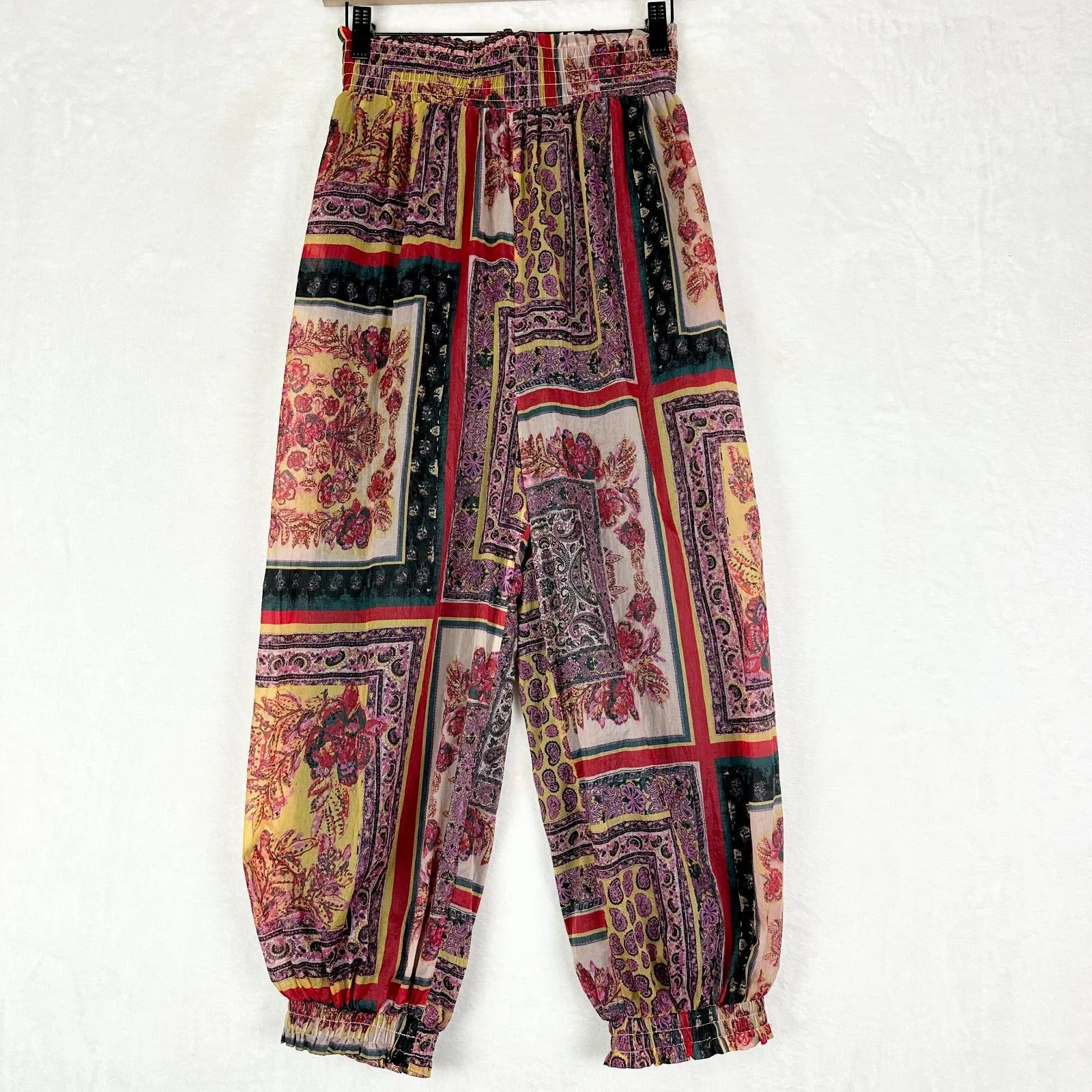 Free People Movement Sashay My Way Printed Pants Size XS NEW Harem Baggy Jogger - Image 2