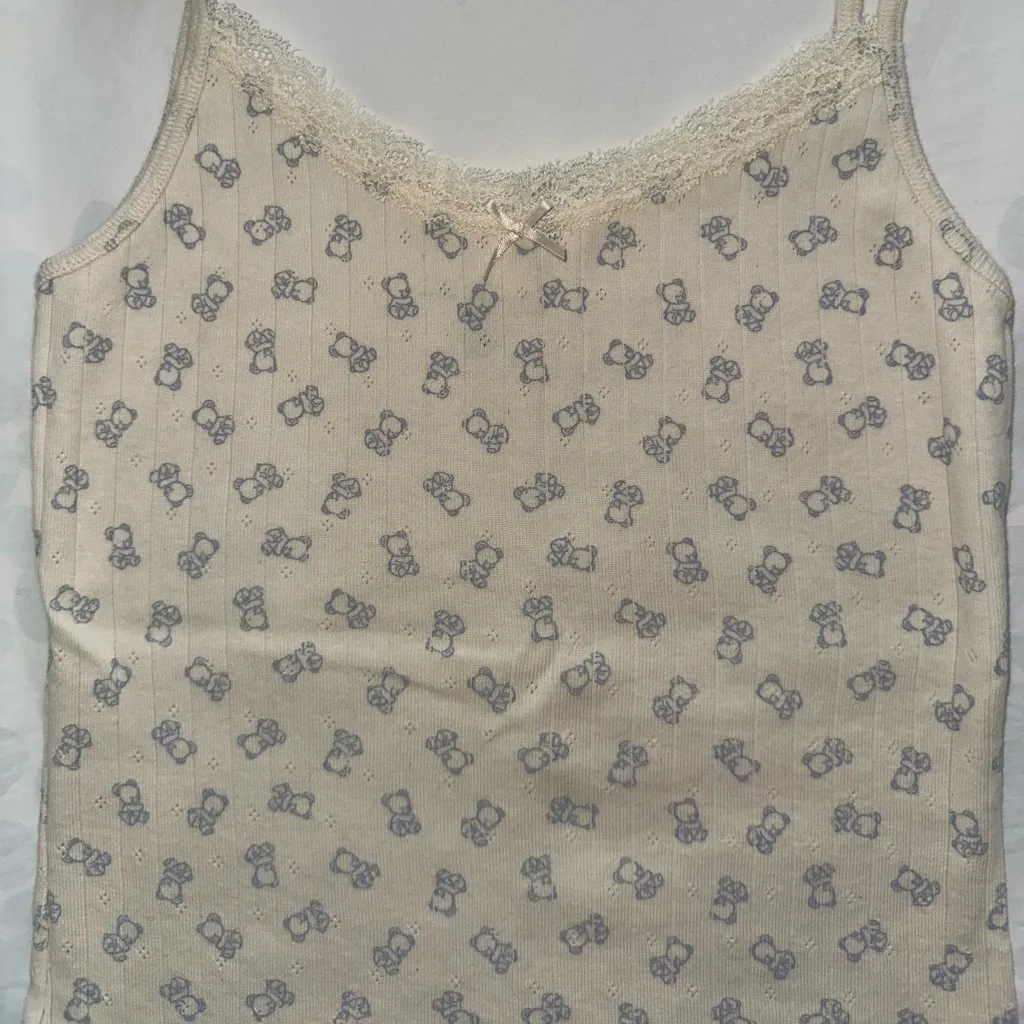 Brandy Melville Lace Bear Cami - Image 2