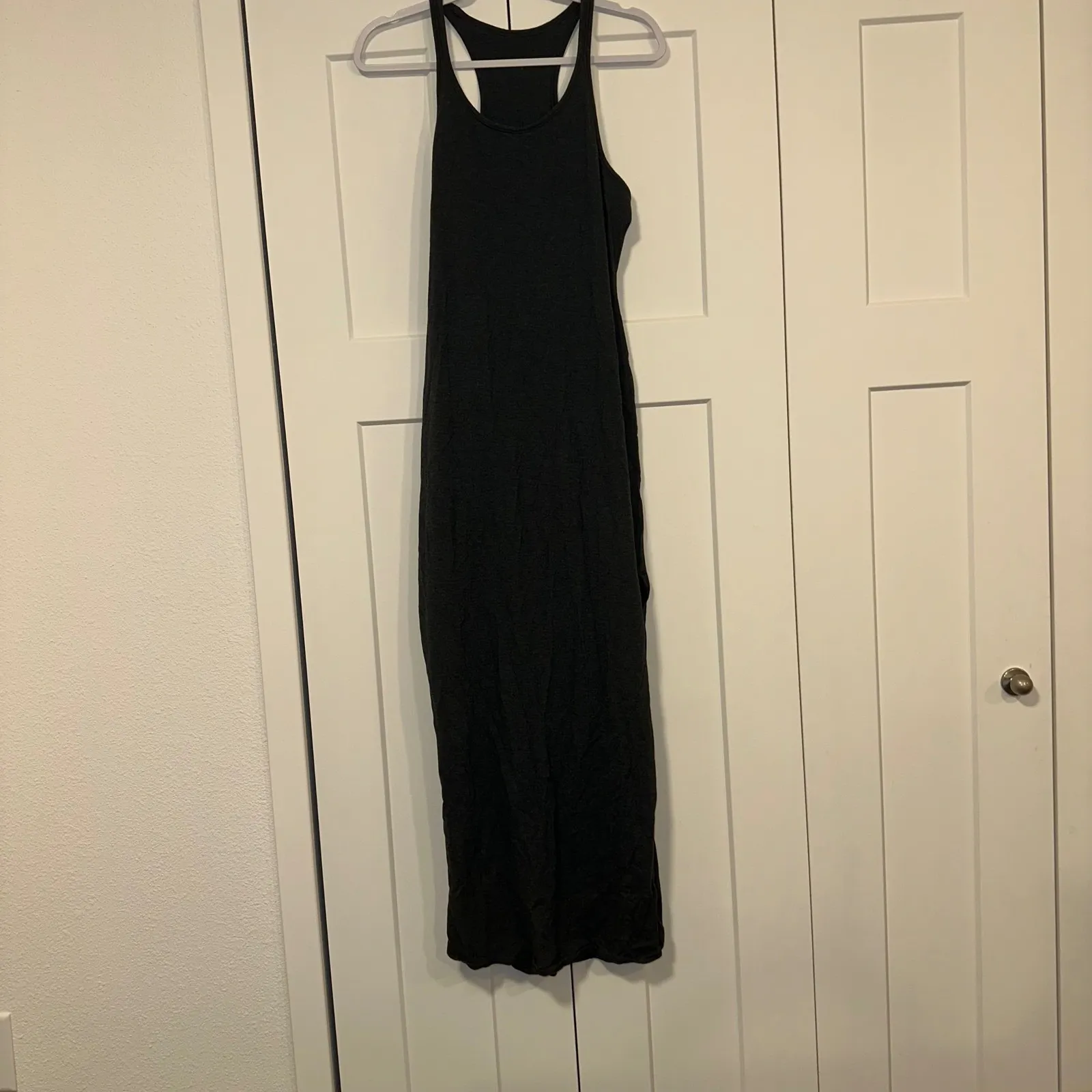 Lululemon Womens Refresh Maxi Dress Racerback Casual Athleisure Black‎ small - Image 2