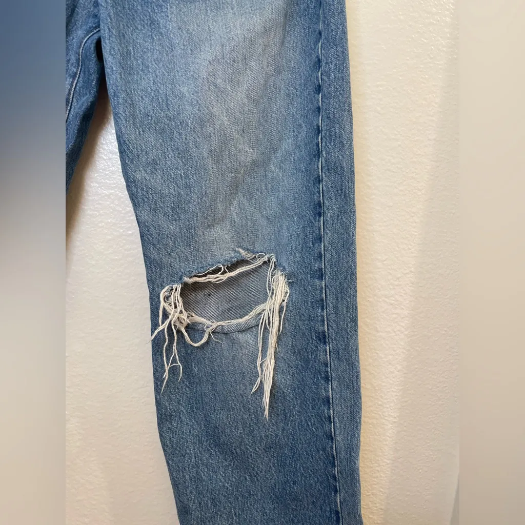 Madewell The Dadjean in Brockport Wash Ripped Edition Straight Leg Jeans Size 27 - Image 5