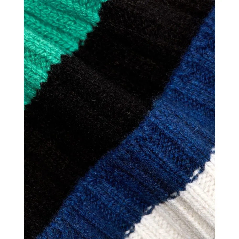 Everlane The Cashmere Unisex Beanie Bright Navy Multi Stripe NWT - Image 8