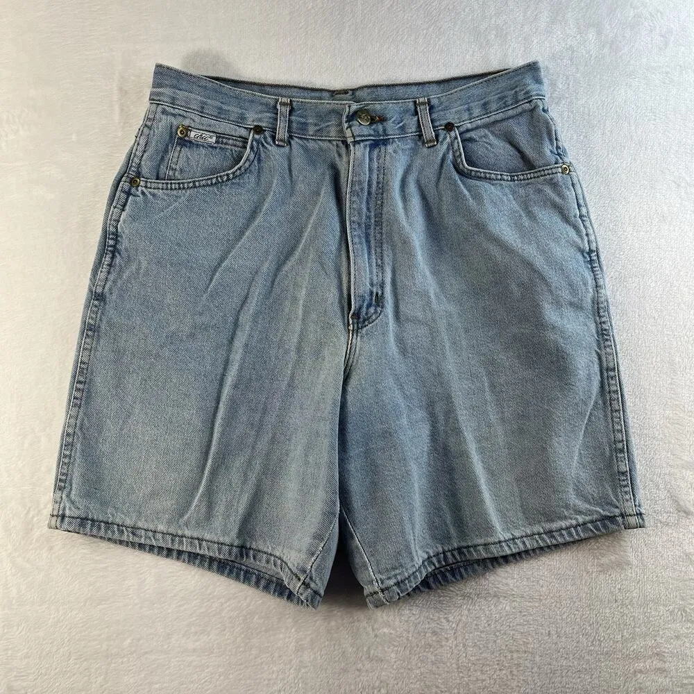 VINTAGE 2000's Y2K Chic Size 18 Denim Baggy Shorts Long 8” Bermuda Women's Light Blue - Image 2