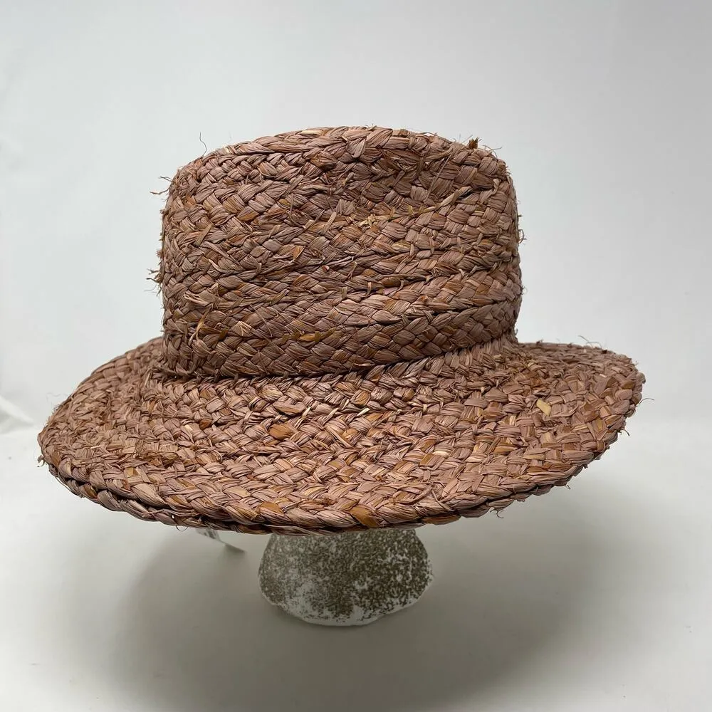 Chunky Straw Panama Hat Woven Raffia Coastal Cowgirl Western S M new - Image 4