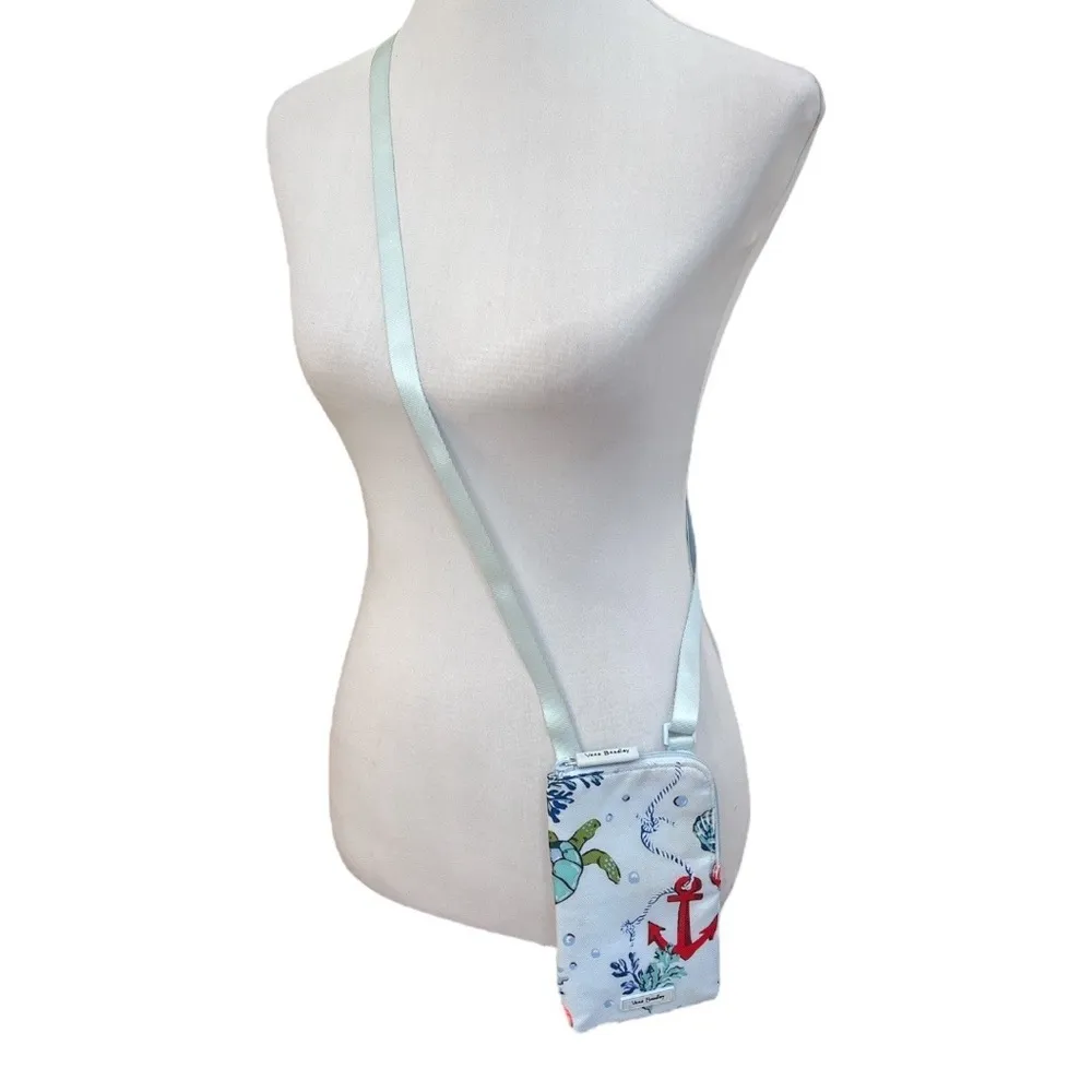 Vera Bradley Lighten Up RFID Anchors Aweigh Cellphone Crossbody Blue - Image 7