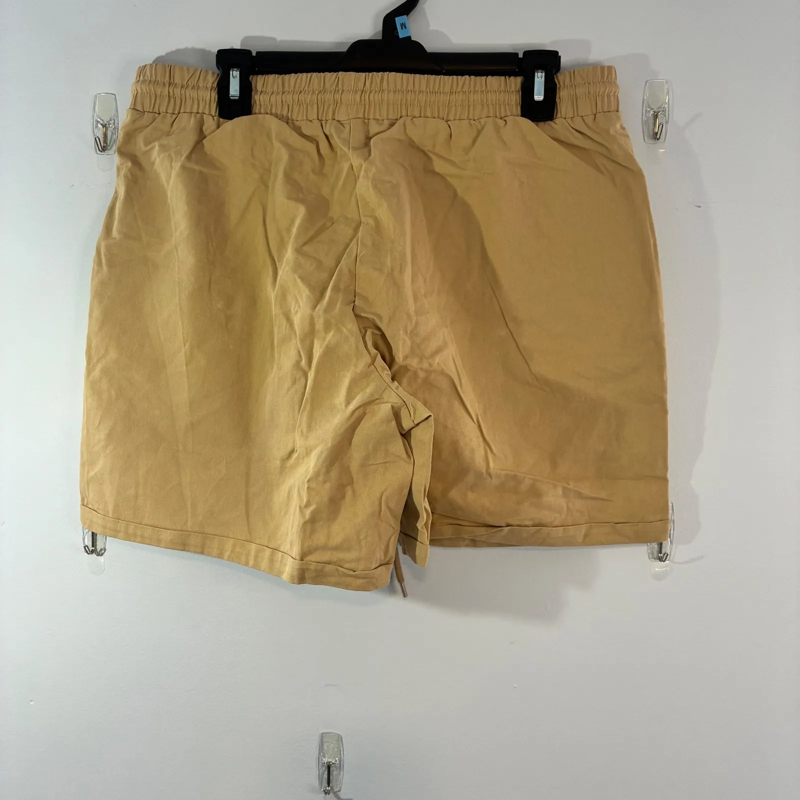 Oymyakon Khaki Shorts Utility Pockets‎ Drawstring Waist Cotton Casual Summer M Tan Size M - Image 2