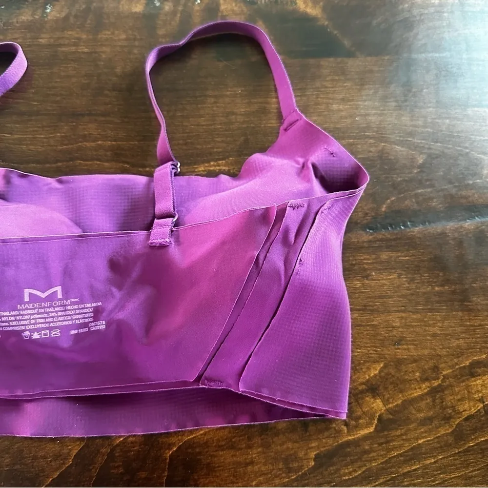 Maidenform wire free bra with removable padded cups adjustable straps push up S - Image 6