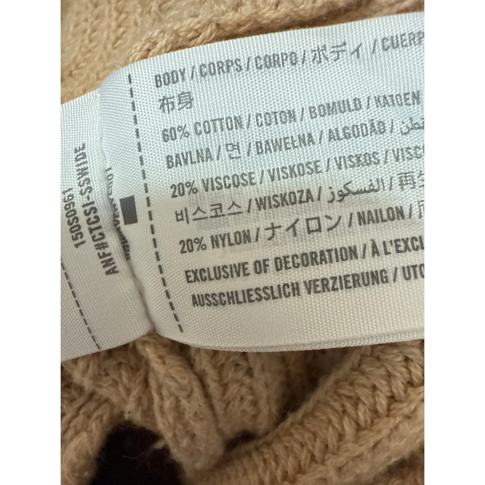 Abercrombie & Fitch Tan Long Sleeve Ribbed Knit Button Up Cardigan Sweater XS - Image 4