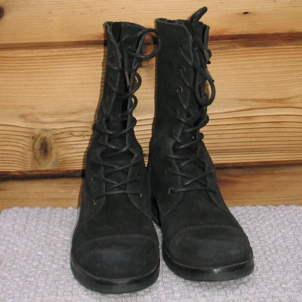 All Saints Black Military Combat Boots - Image 3