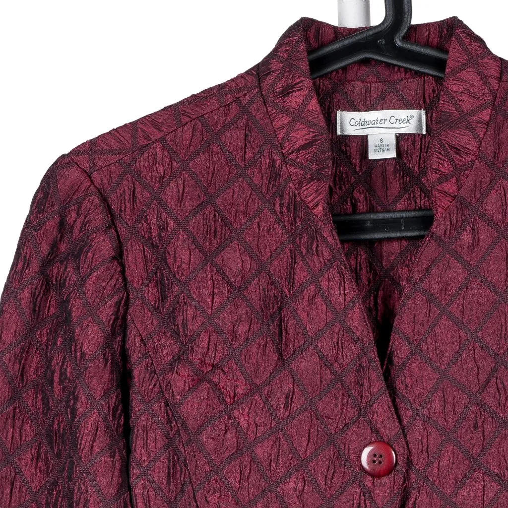 Coldwater Creek Blazer S Womens Long Buttons Jacket Mandarin Collar Diamond - Image 2