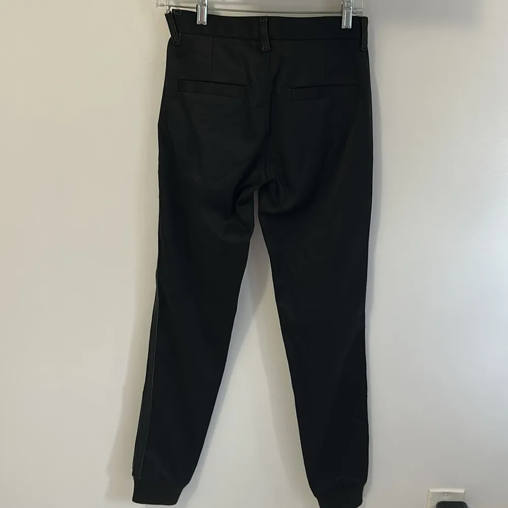 Diesel Black Coated Leather Trim Studded Jogger Pants - Image 2