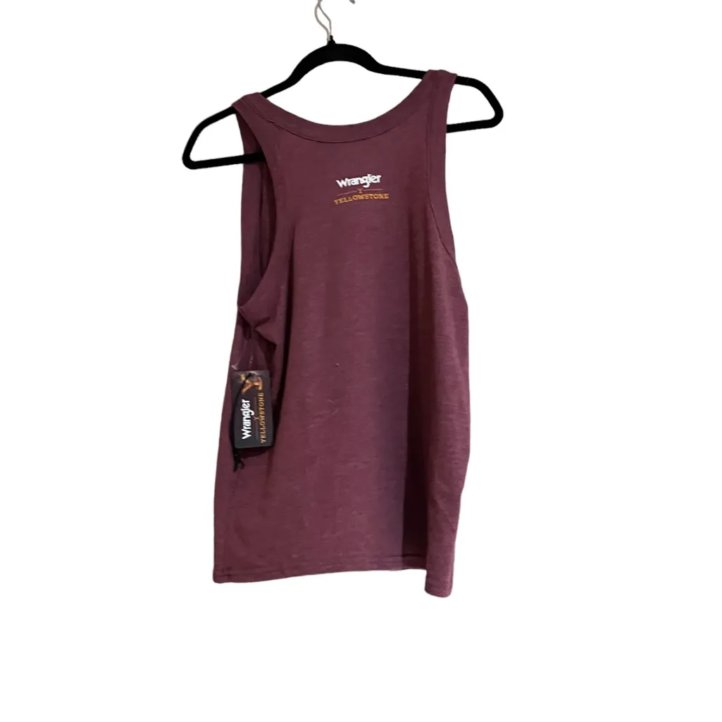 NWT  Wrangler x Yellowstone Women's Graphic Tank in Burgundy Heather - Image 8