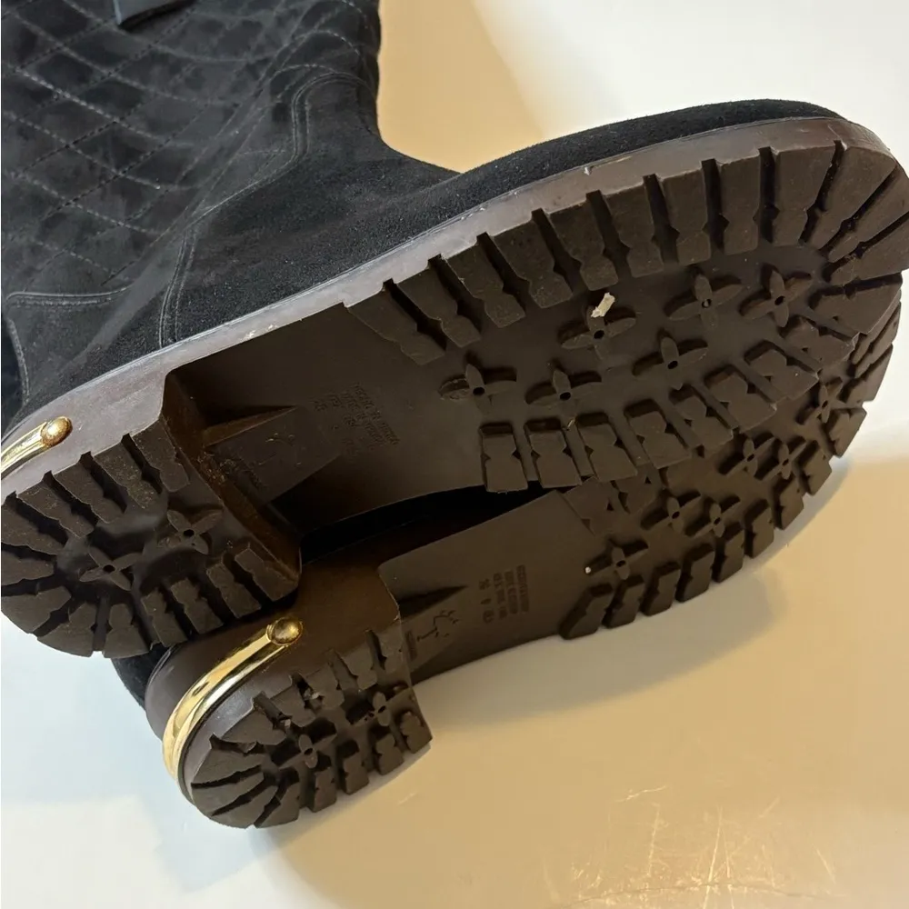 Ulan Rainy Steps Jessie Black Quilted Rain Boots Size 9 - Image 6