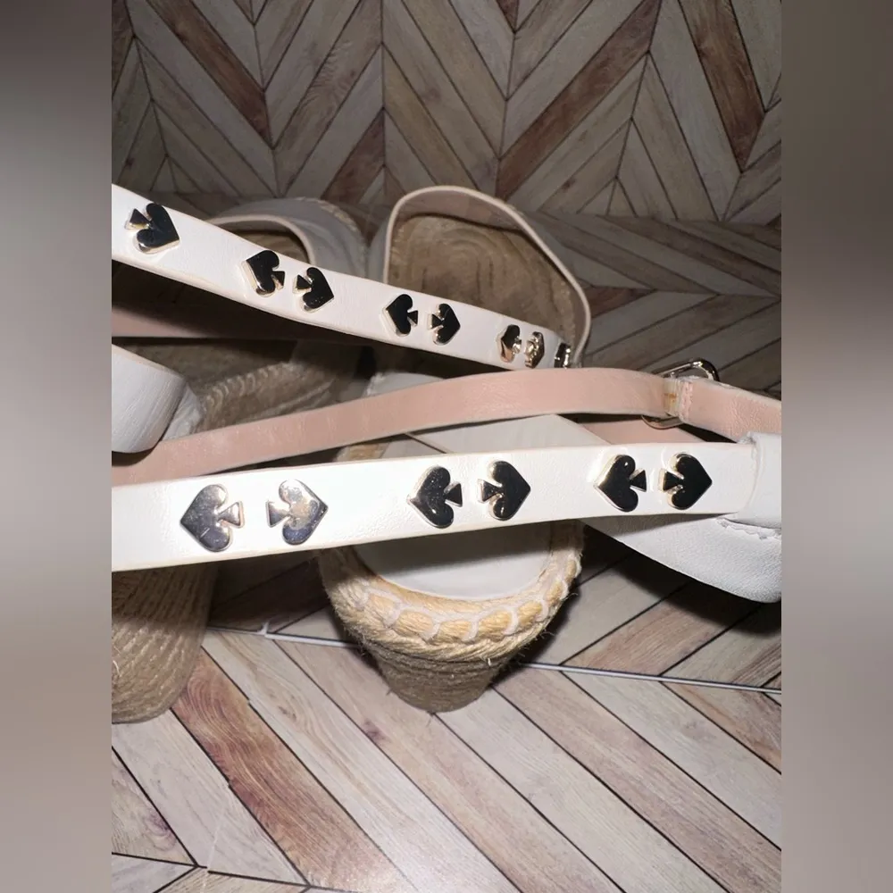 Kate Spade Beige Espadrille Womens High Heels Size 10 Wedges - Image 7