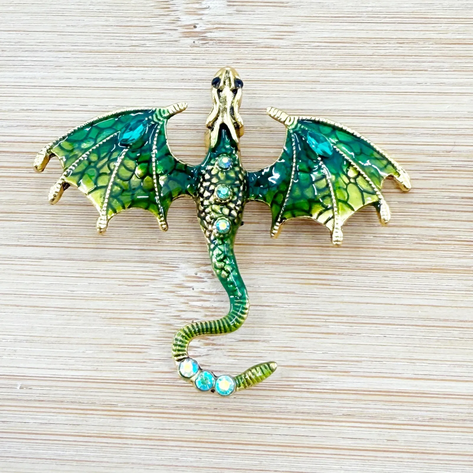 Green Dragon Pin, Dragon Brooch, Dragon Enamel Pins, Dragon Age Pin - Image 3