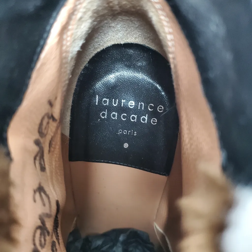 Laurence Dacade Pete Patchwork Shearling Fur Bootie Size 38.5 Brown - Image 8