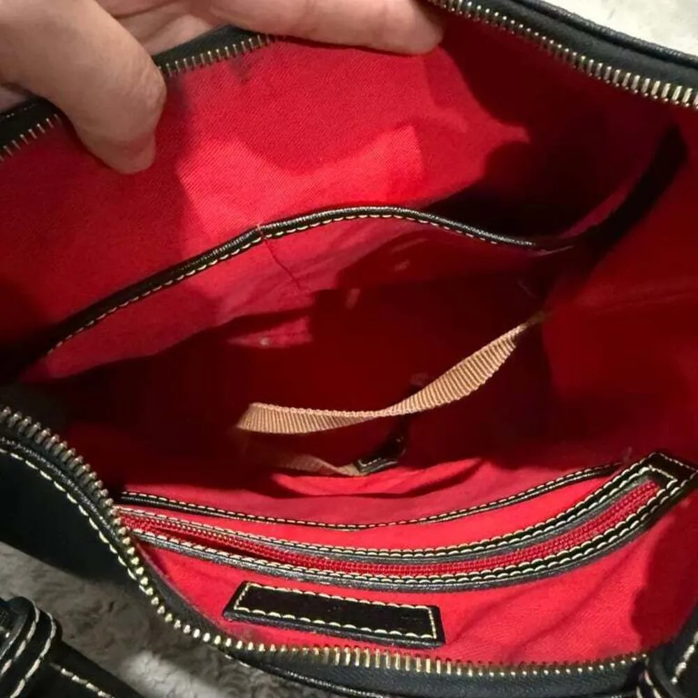 Authentic Dooney &‎ Bourke Black Leather Shoulder Bag Saffiano Bryce Hobo $298 - Image 8