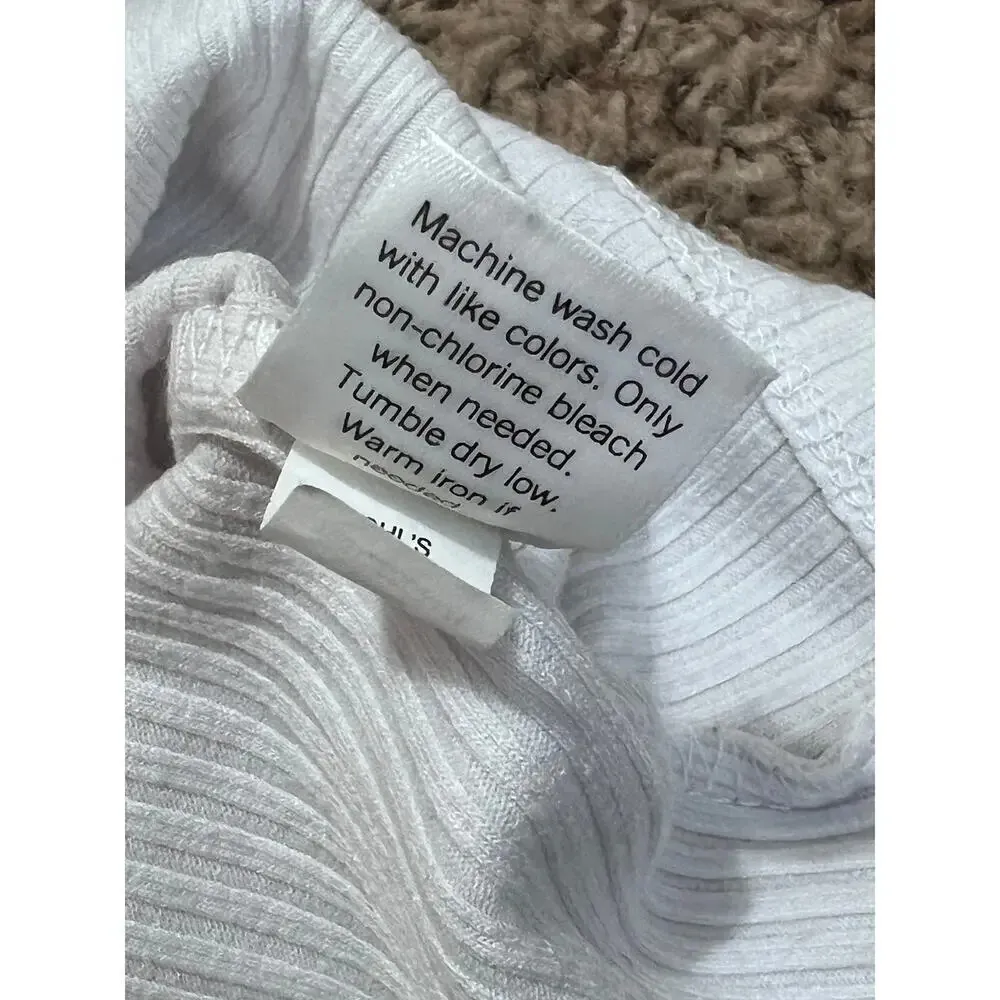 SO Long Sleeve White Blouse Shirt, Women's, Juniors,  Pleated Sleeves XS - Image 4