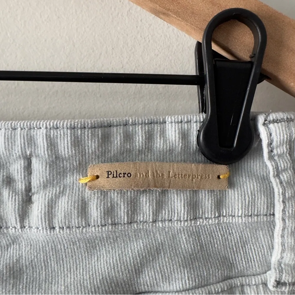 Pilcro and the Letterpress Corduroy Zipper Ankle Pants light blue pockets button - Image 7