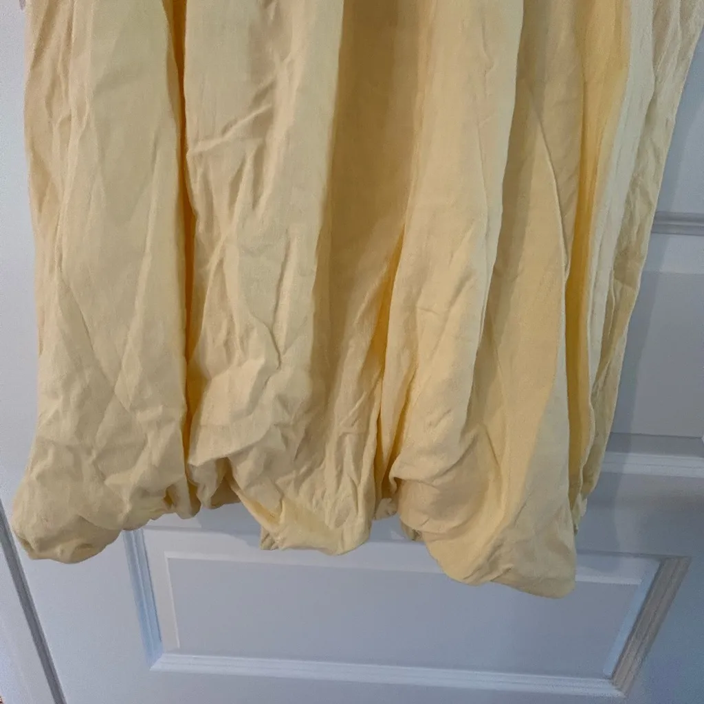 Gap  Linen Blend Bubble Mini Dress Yellow Size L - Image 10