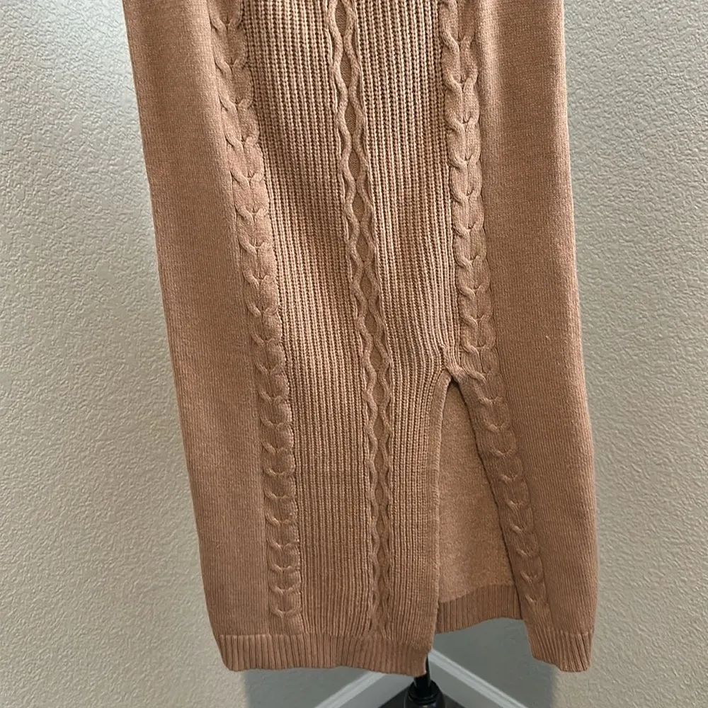 Calvin Klein Tan Cable Knit Pencil Skirt Size M - Image 3