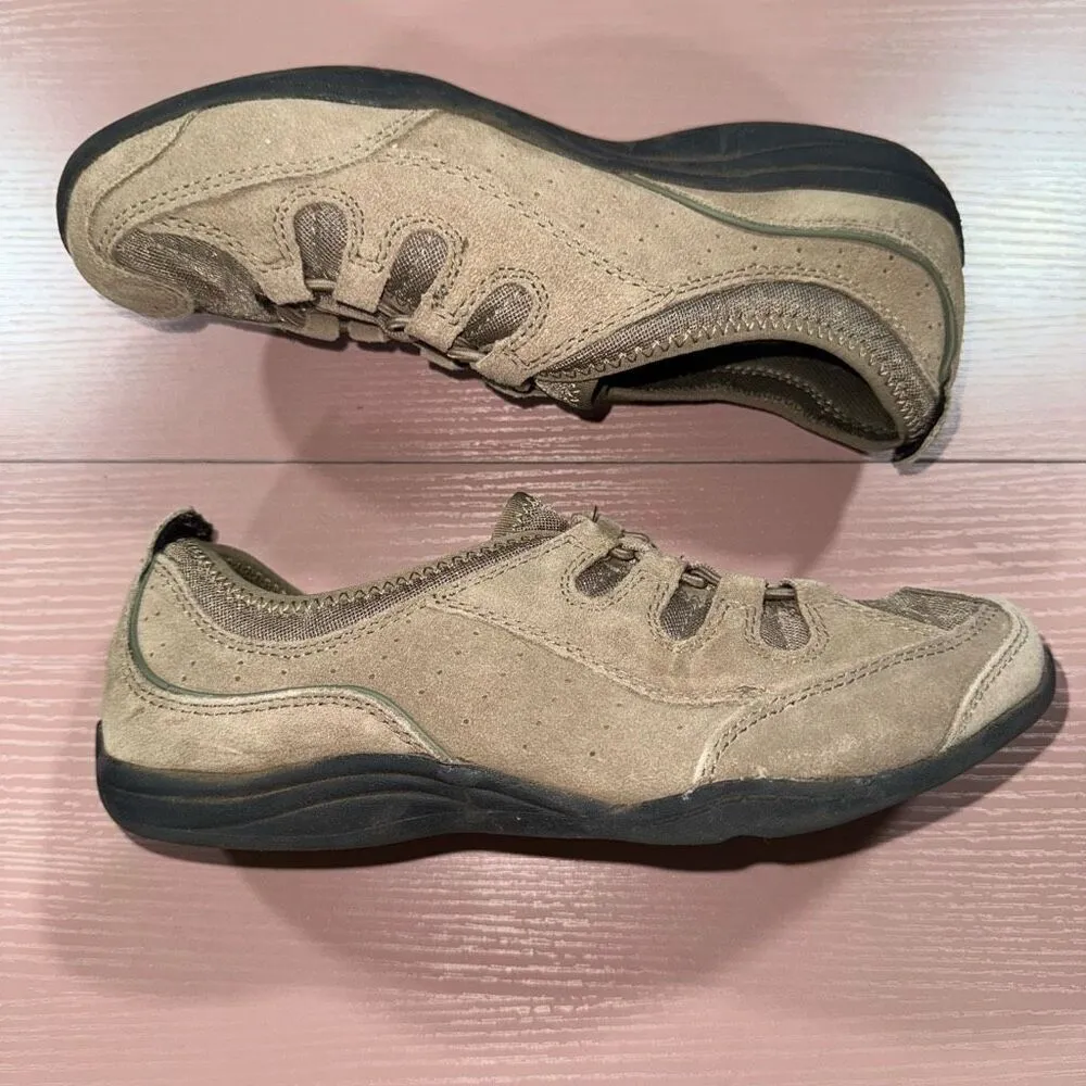 Lands End Shoes Womens 6.5 B Casual Slip On Sneakers Brown Suede Low Top Comfort - Image 3