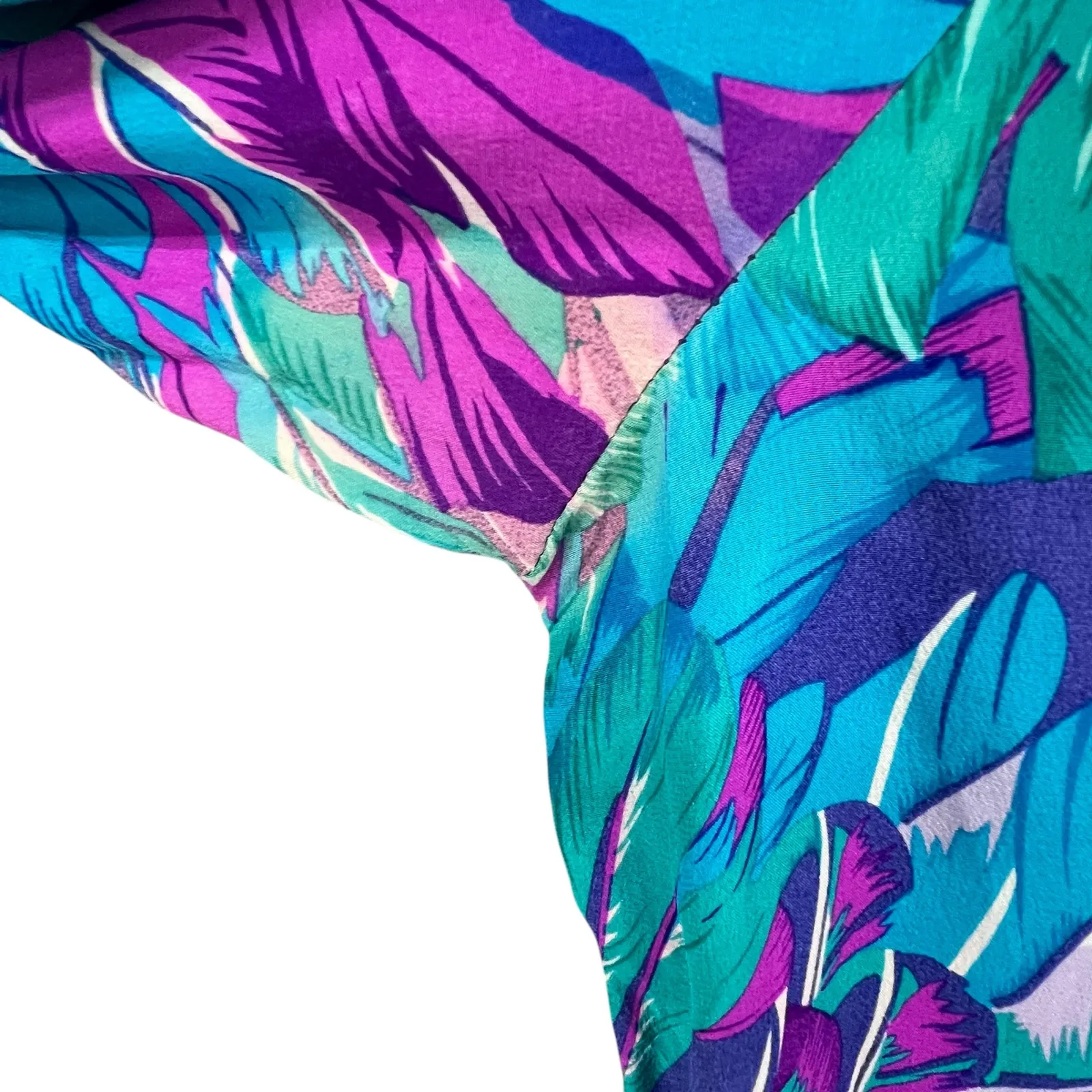 Alice & Trixie Tunic Dress XS Purple Multi Silk Lace Up Bell Sleeve Boho Resort - Image 3