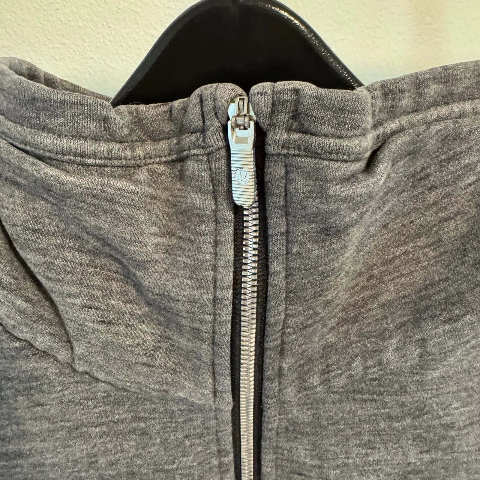 Lululemon Radiant Jacket Heather Gray Full Zip Cotton Fleece Size 6 Funnel Neck - Image 5
