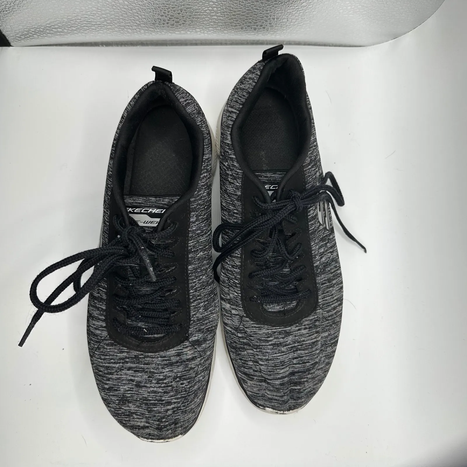 Skechers Flex Appeal Dual Lite Women's Athletic Shoes Black Gray Knit Size 8.5 - Image 3