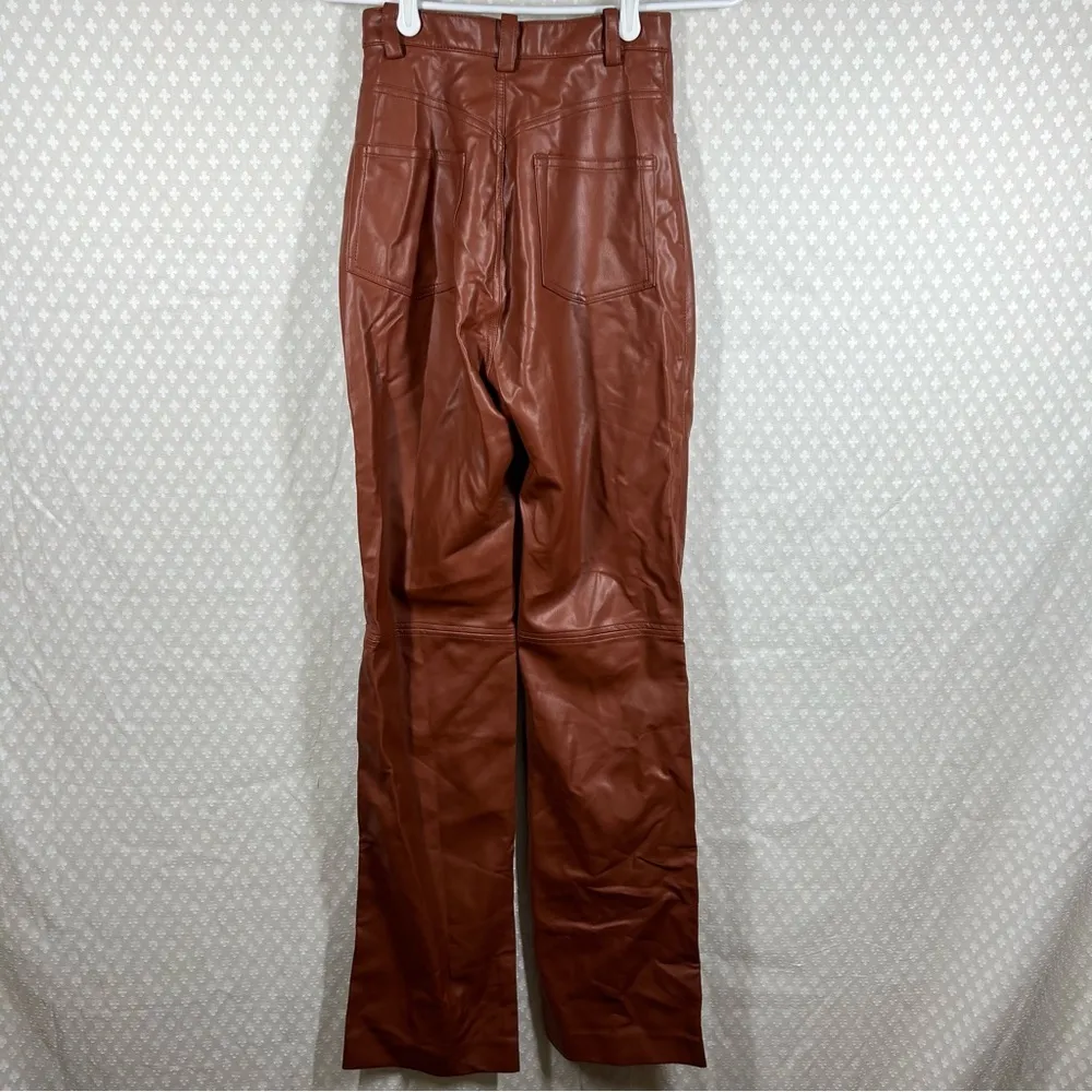 House‎ Of CB Brown Faux Leather High Rise Pants - Image 4