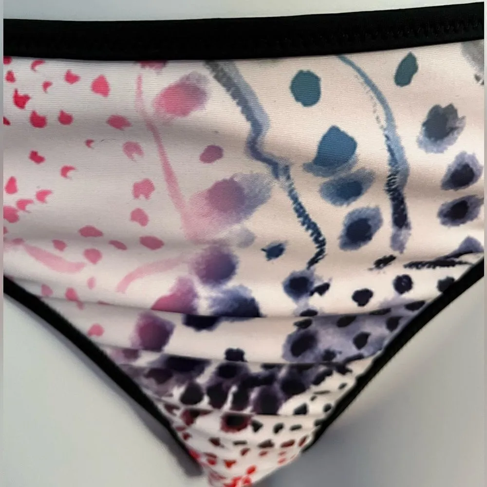 French Connection Tilly Reversible Bikini Swimsuit Bottoms Multicolor L - Image 7