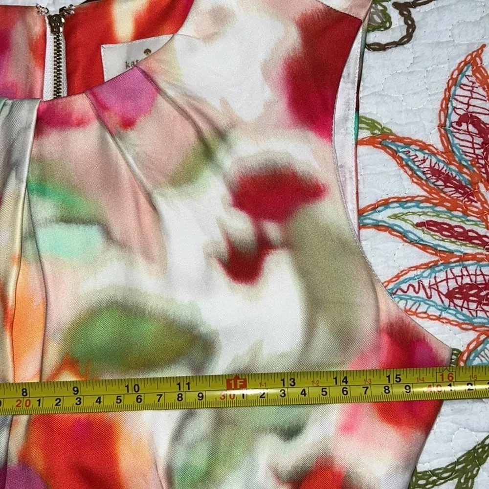 Kate Spade New York women’s size 2 mini dress splotched neon print zip up back - Image 4