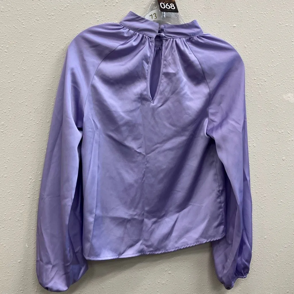 Open Edit mock neck lilac long sleeve blouse XXS Feminine Girlcore #745 - Image 8