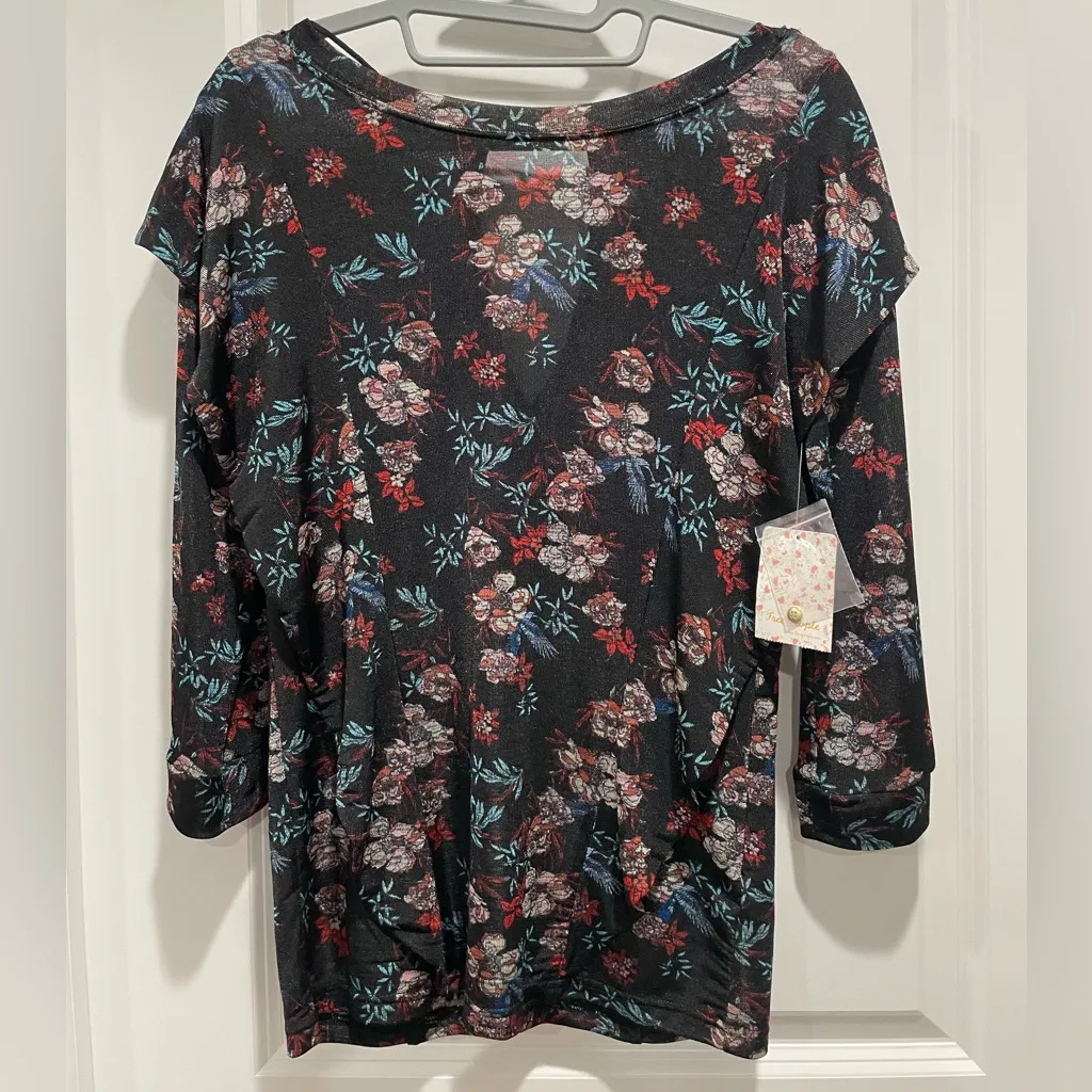 Free People Dock Street Top Black Floral - Image 5