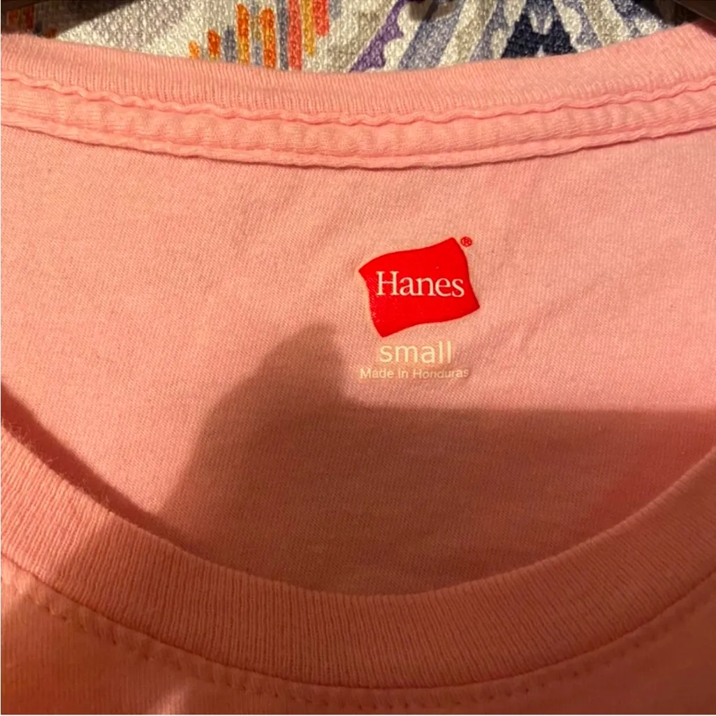 Hanes  Light Pink Women's Short Sleeve Cropped Tee - Image 3