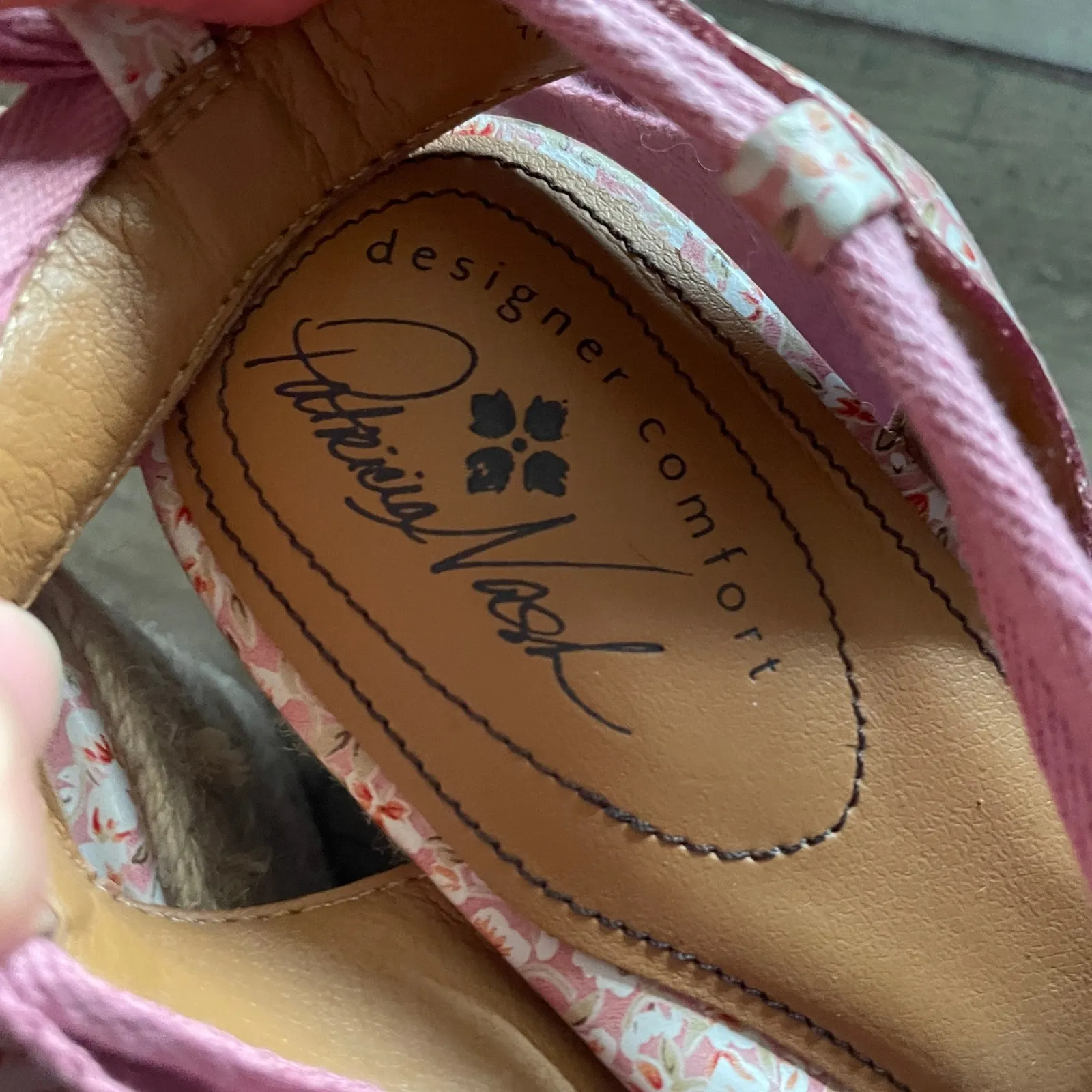 Patricia Nash Riva Wedge Sandals Blush Bouquet size 8 Lace Up Pink Comfort Shoes - Image 3