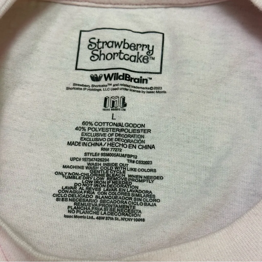 Strawberry Shortcake Women’s T Shirt size L Pink Size L - Image 9