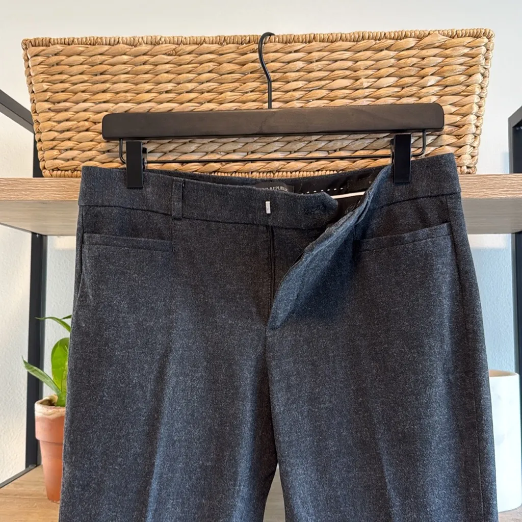 Banana Republic Mid-Rise Sloan Charcoal Ankle Woven Career Dress Pant Trouser, 4 - Image 6