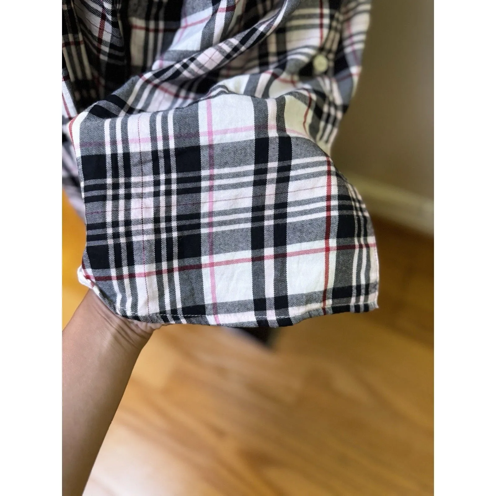 Victoria's Secret Women's Soft Flannel Long Sleeve Pajama Set Pink Plaid Size XL - Image 7