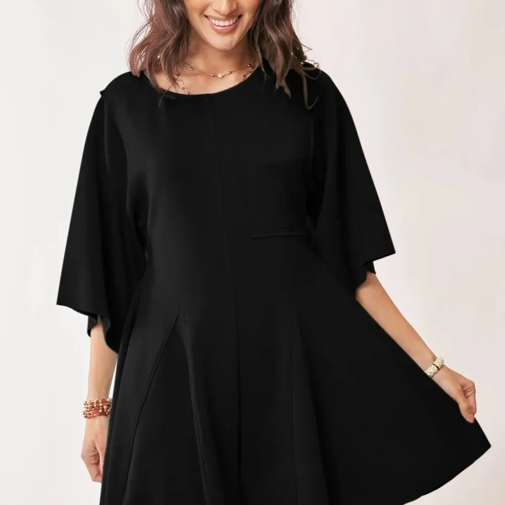 Davi‎ & Dani Solid Draped Sleeve Ties Back Skort Romper - Image 2