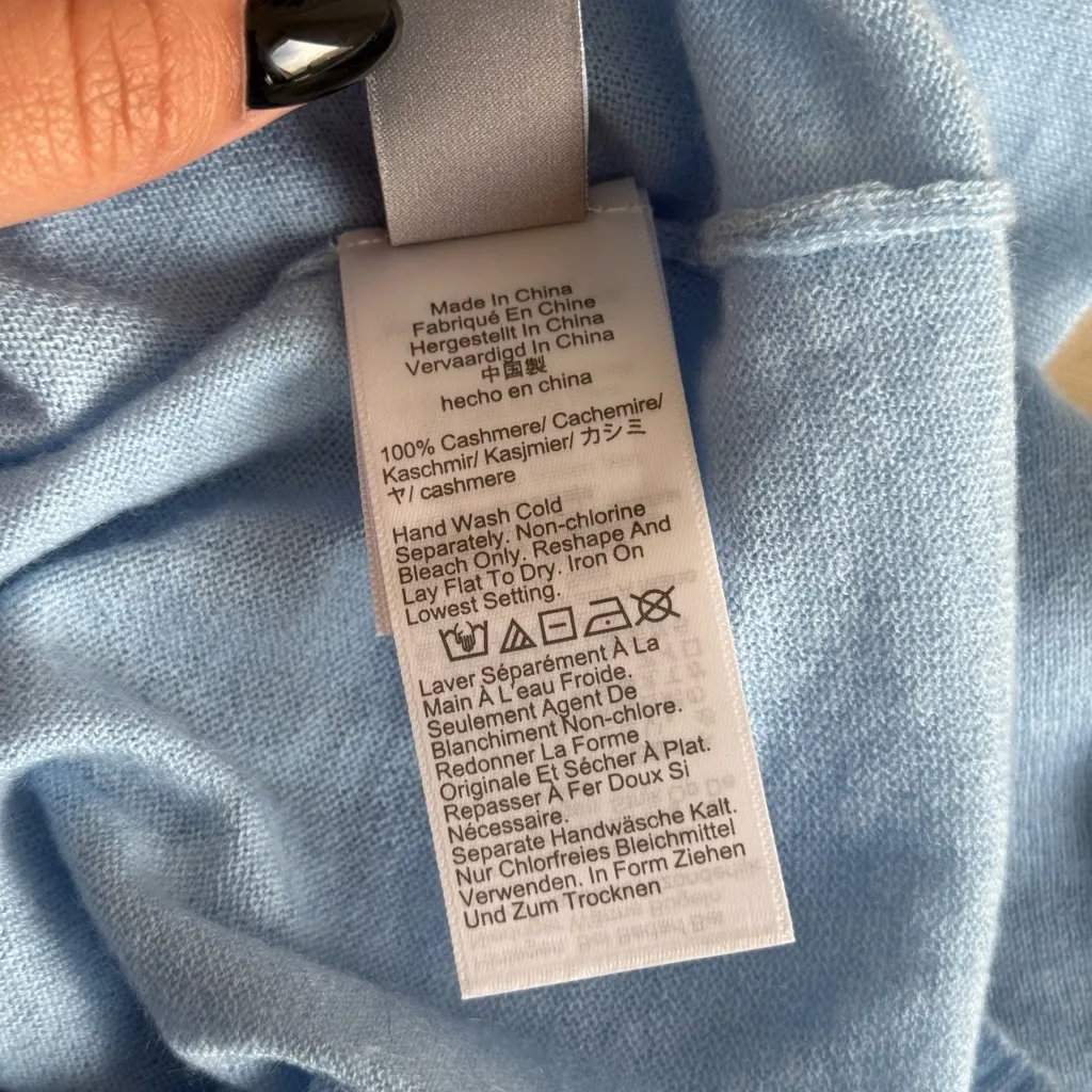 J.Crew Featherweight cashmere short-sleeve sweater-polo in Canary Blue, Size XS - Image 10