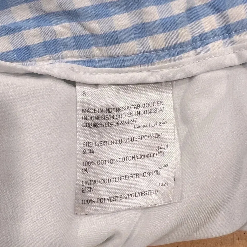 MAISON JULES Womens Light Blue Embroidered Printed Shorts Size 8 - Image 8