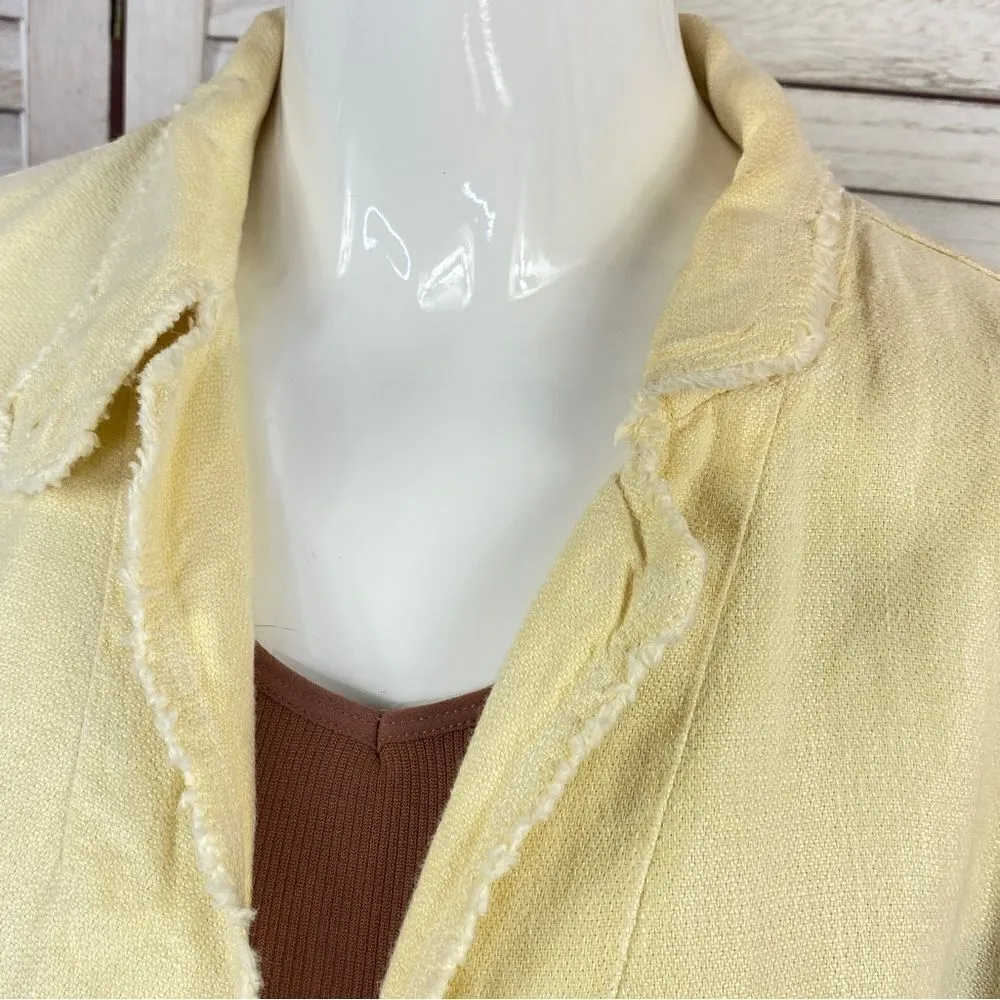 J. Crew Academy Washed Linen Blazer Jacket Yellow Medium - Image 5